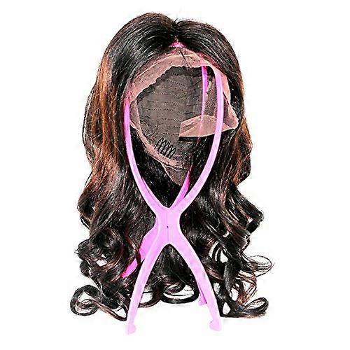 Wig Stand 2 Pack Foldable Plastic Wig Holder for Drying and Display Travel Pink