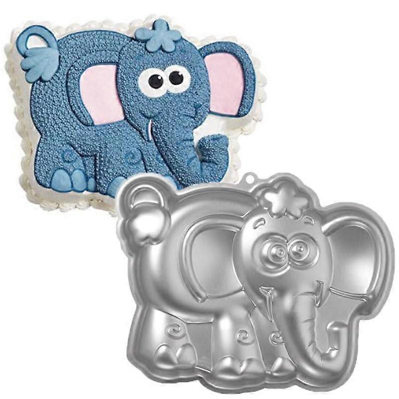 Elephant Shape Aluminum Cake Mold with Non Stick Surface for Birthday Baking