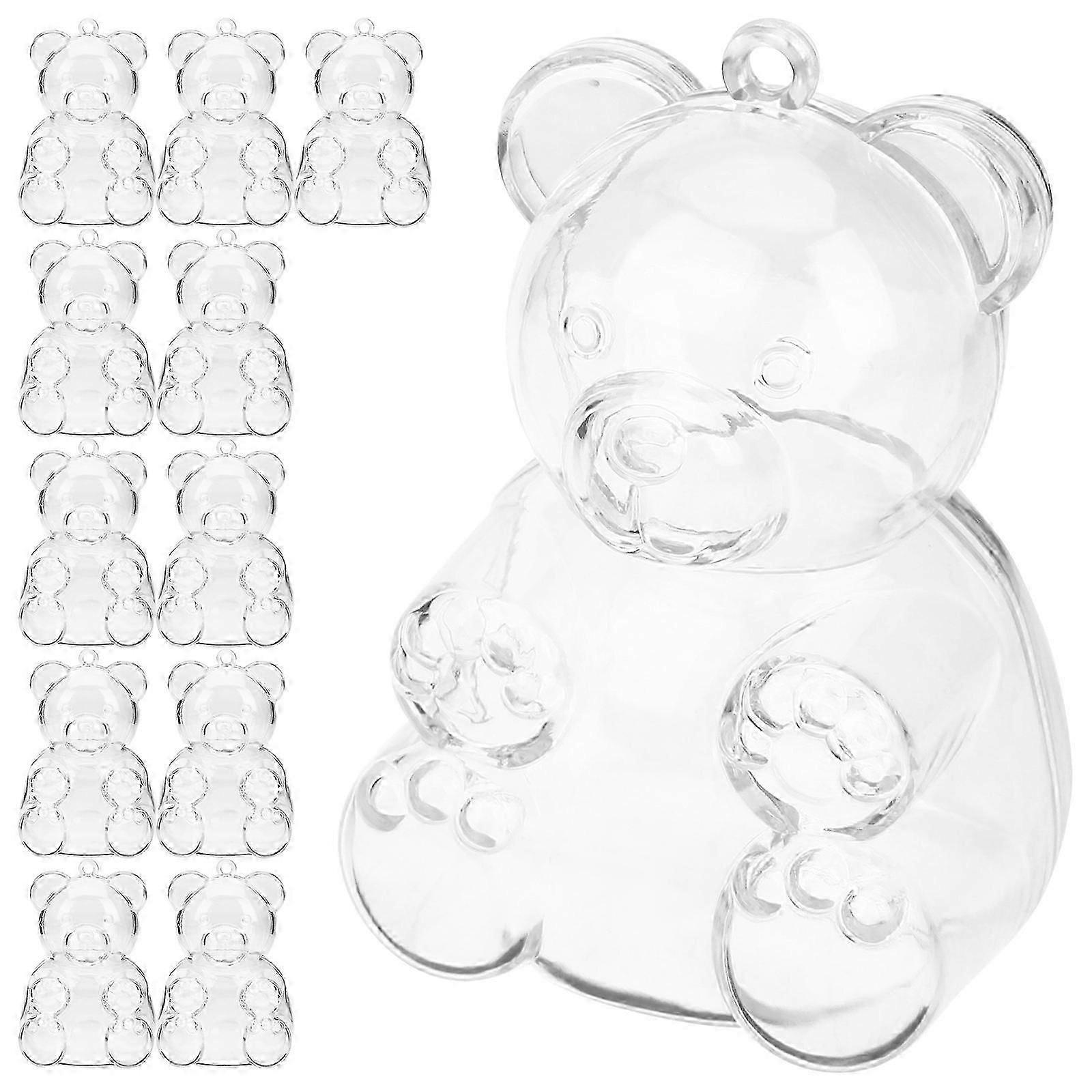 Bear Shaped Wedding Candy Box for Party Use Transparent 36Pcs Set
