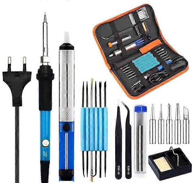 Temperature Adjustable Soldering Kit 116cm Cable Length Folding Stand Multiple Accessories Zipper Case DIY Welding Tool