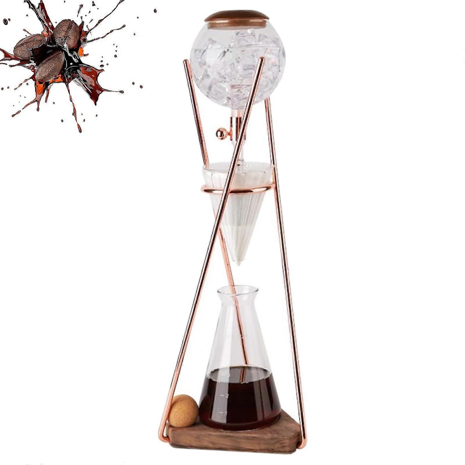 Cold Brew Coffee Maker 500ml Drip Tower with Adjustable Drip Speed Stainless Steel Frame for Iced Coffee