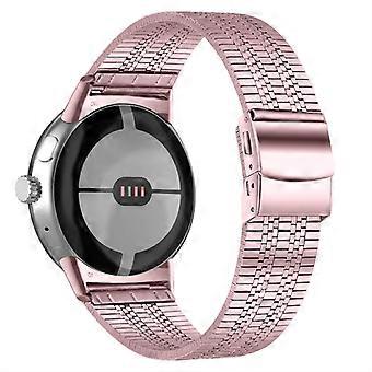 For Google Pixel Watch 3 41mm/Watch 2/Pixel Watch 5 Beads Stainless Steel Smart Watch Band Stylish R