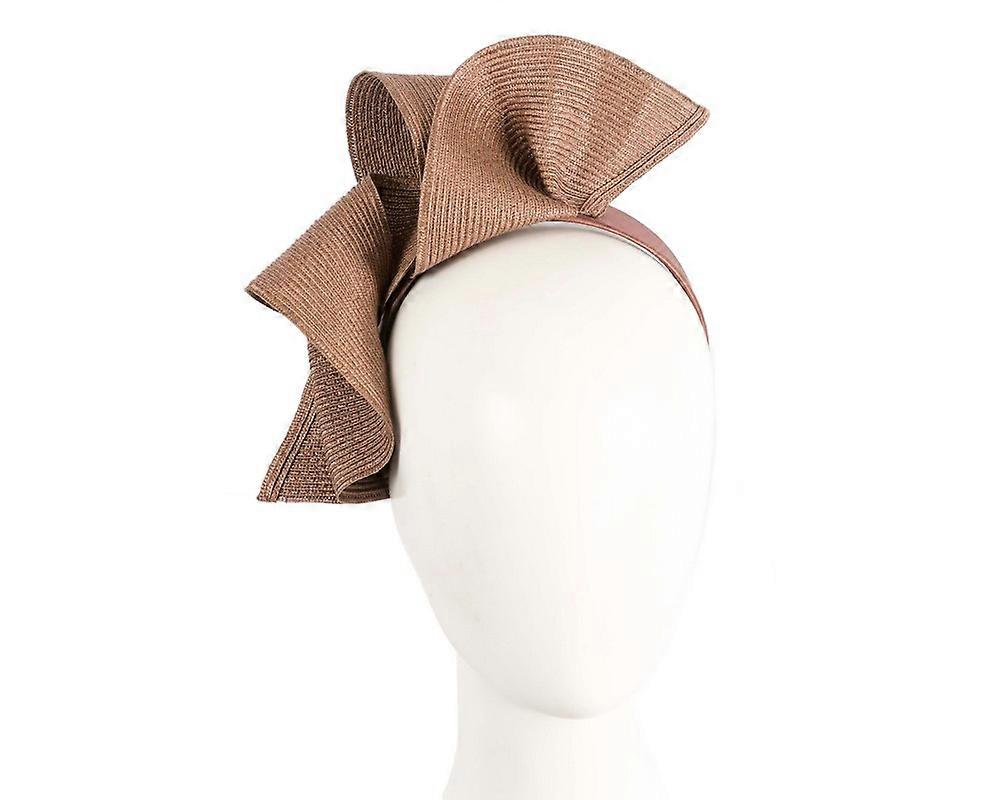 Large coffee wave racing fascinator by Max Alexander MA955CF