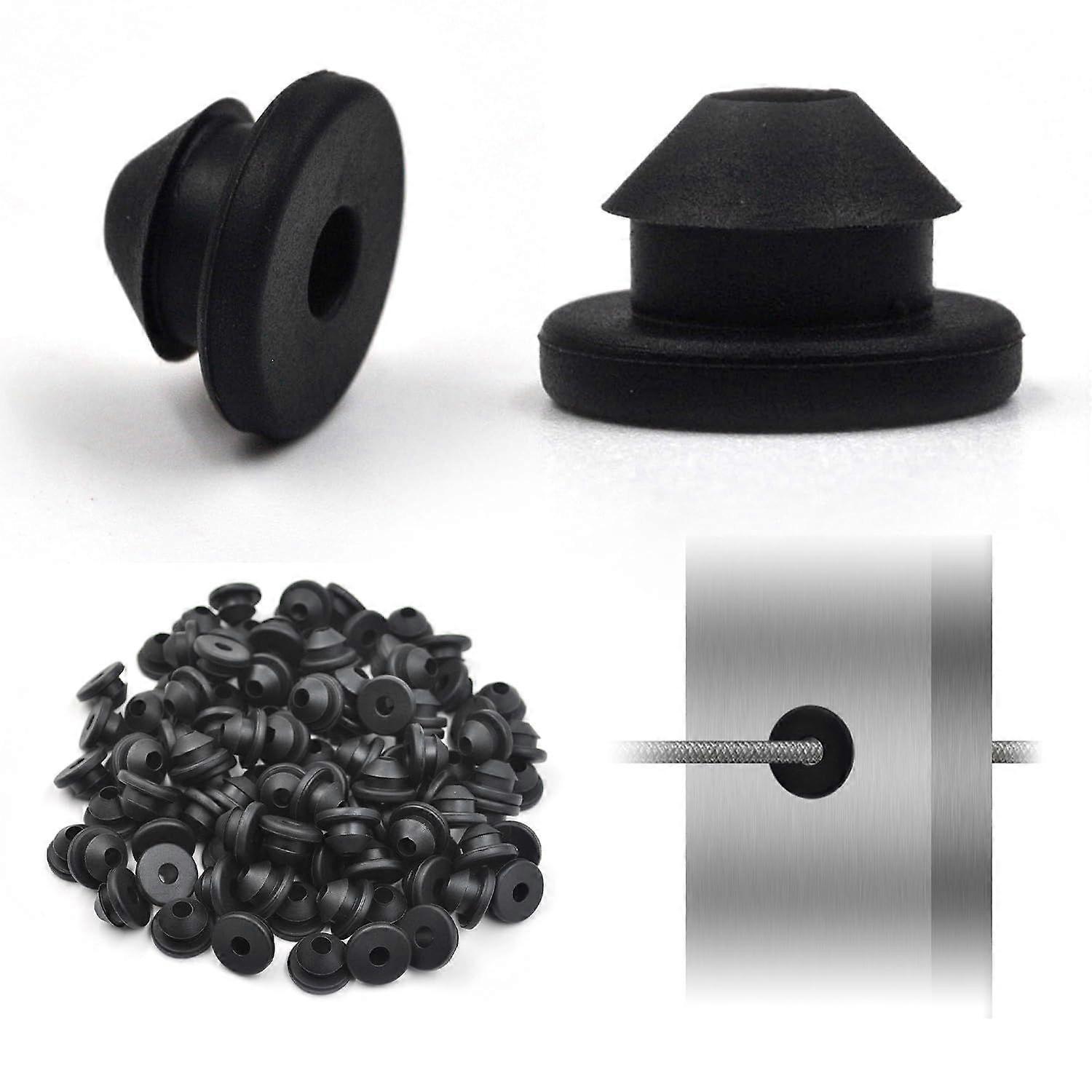 100 Pack Cable Railing Rubber Grommets, Fit 1/8" 5/32" 3/16" Cables, Protective