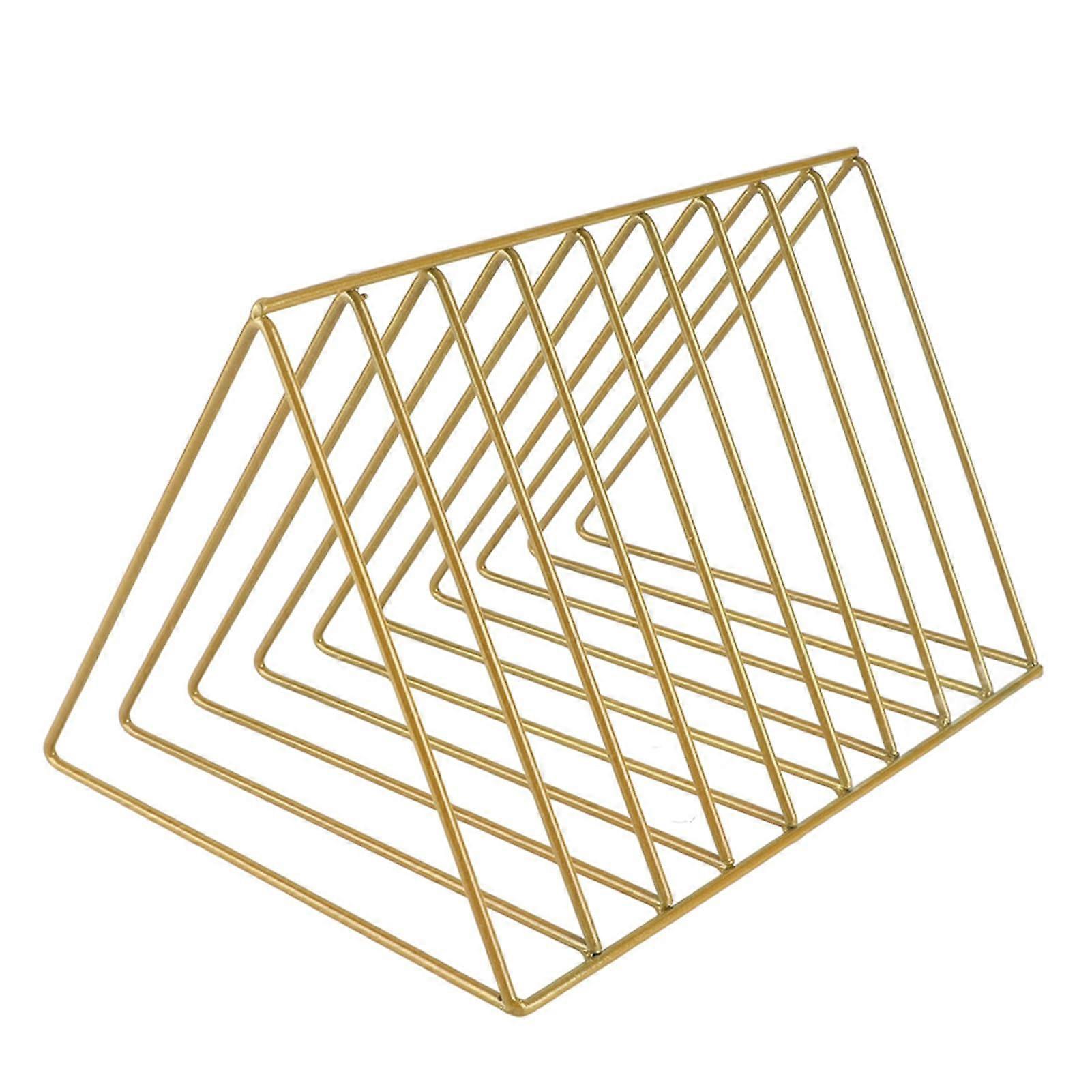 Stainless Steel Book Rack with Triangular Stability Desktop File Organizer for Office and Study Room