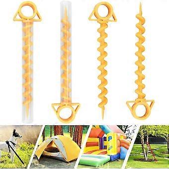 4pcs tent nails beach stakes for canopy screw ground anchors plastic tent stakes bounce house stakes heavy duty camping stakes for camping, awning, hi