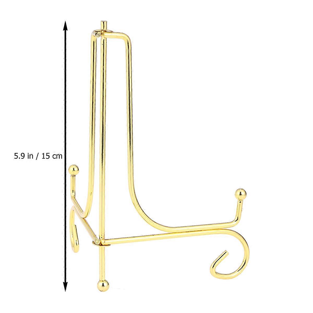 Suporte de mesa em ferro para exibir pratos dourados de 15 cm (6 polegadas).