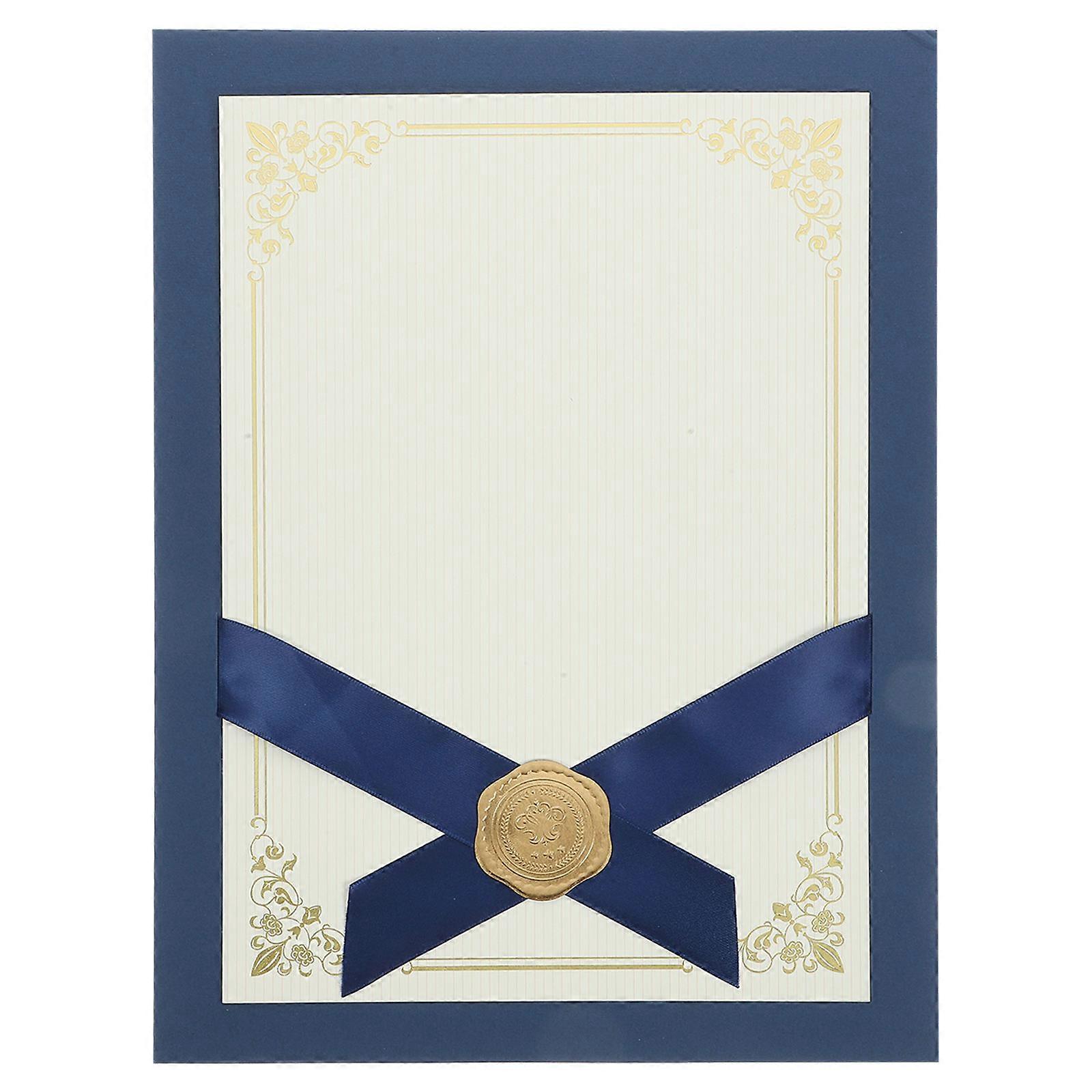 Certificate Holder Navy Paper Document Cover for Daily Use
