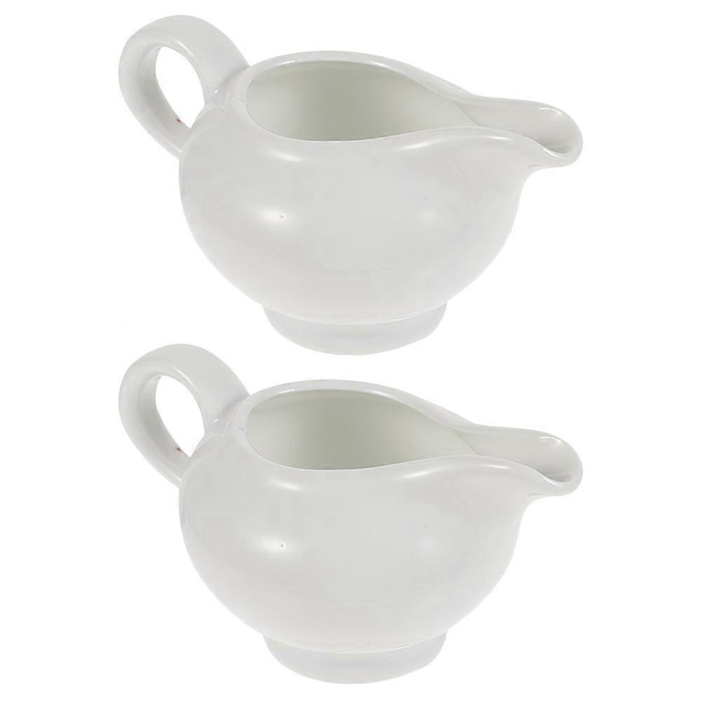 Coffee Sauce Container Ceramic Sauce Cup for Home 2Pcs White