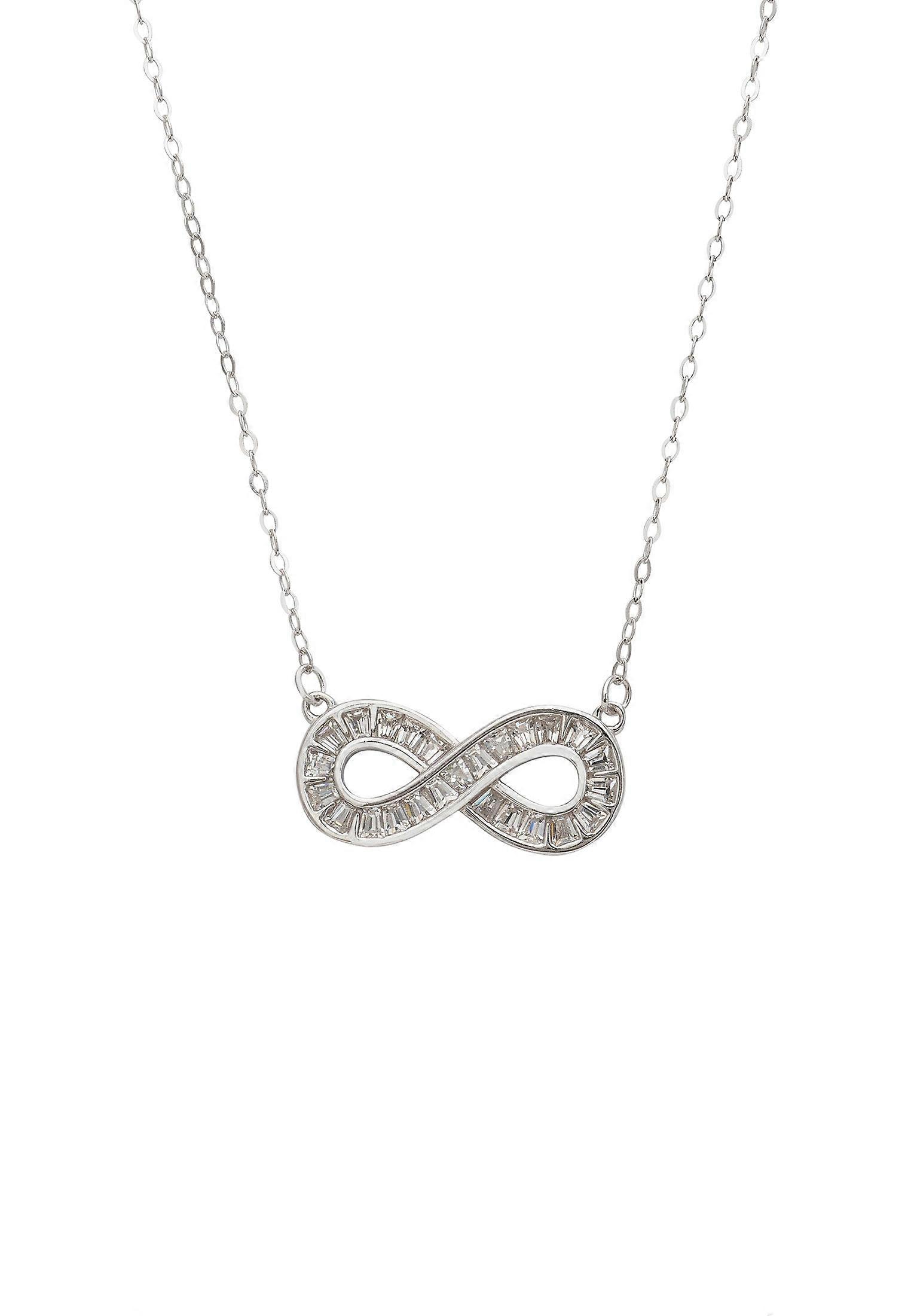 Infinity Baguette Necklace Silver