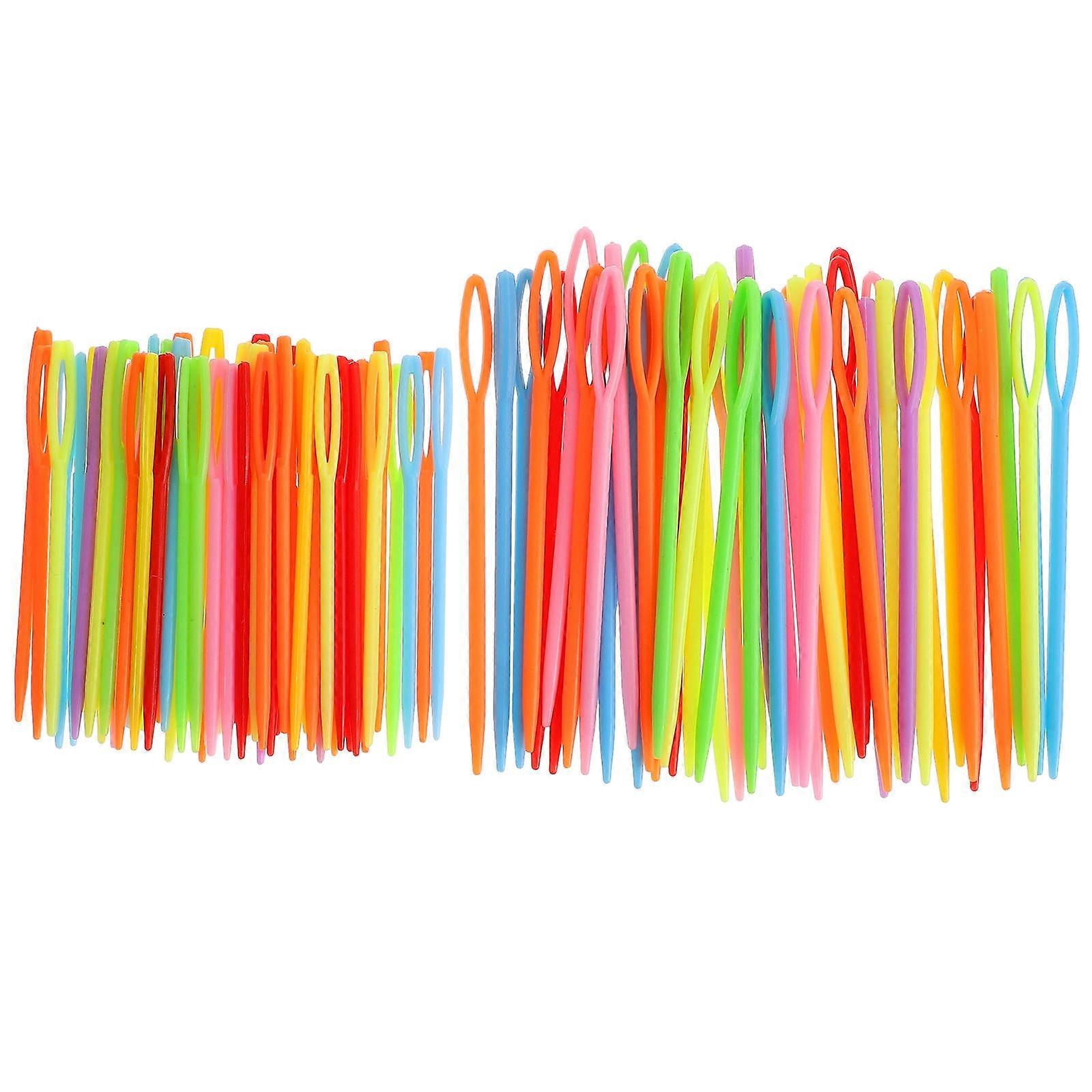 Multi-Function Plastic Yarn Needles for Knitting and Crochet Assorted Colors