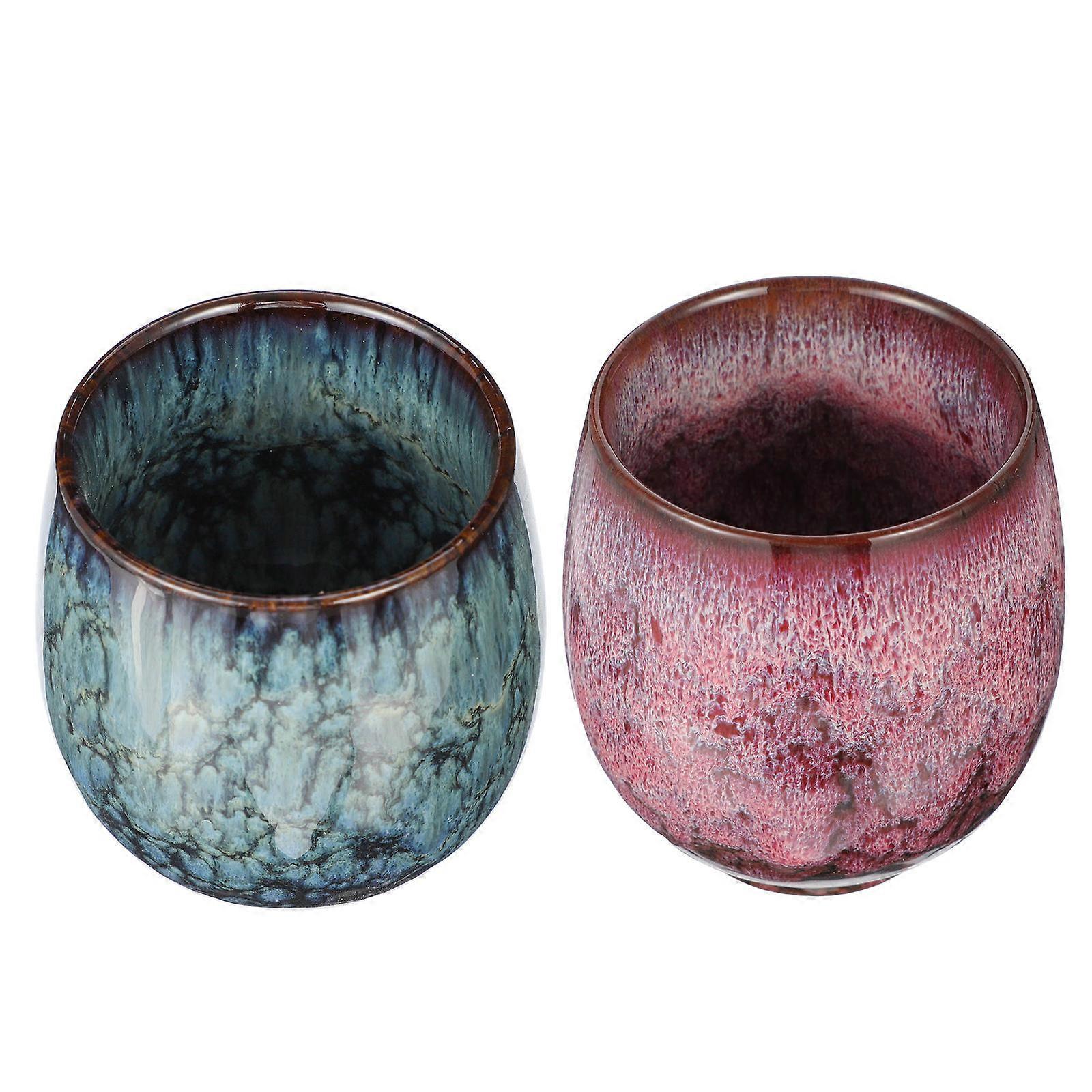 2pcs Household Tea Cups Exquisite Ceramic Teaware Tea Cups Decorations