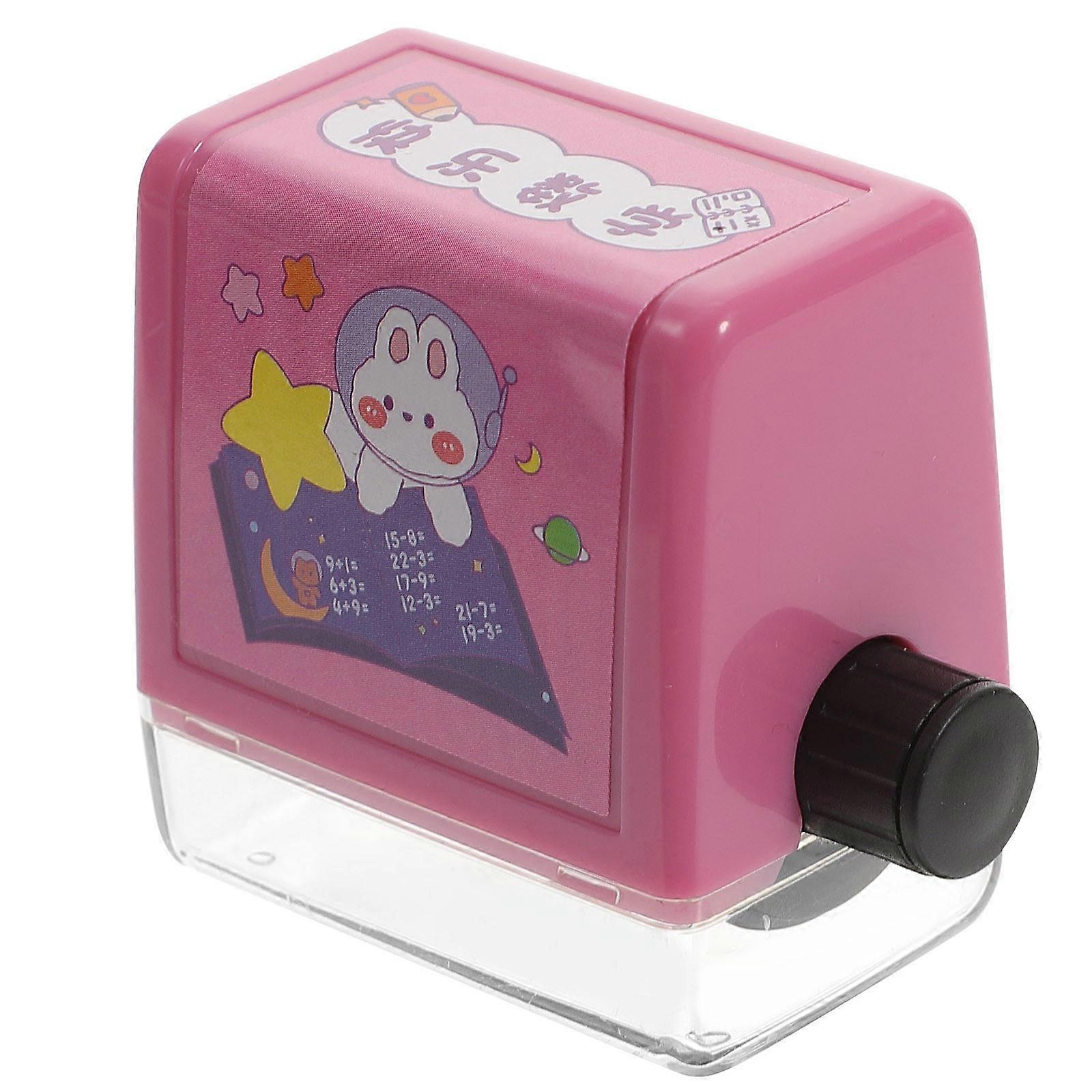 Pink Division Math Roller Stamp for Kids with Plastic Material