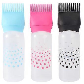 Style Applicator 3Pcs Colorful Hair Dye Bottles for Even Color Distribution