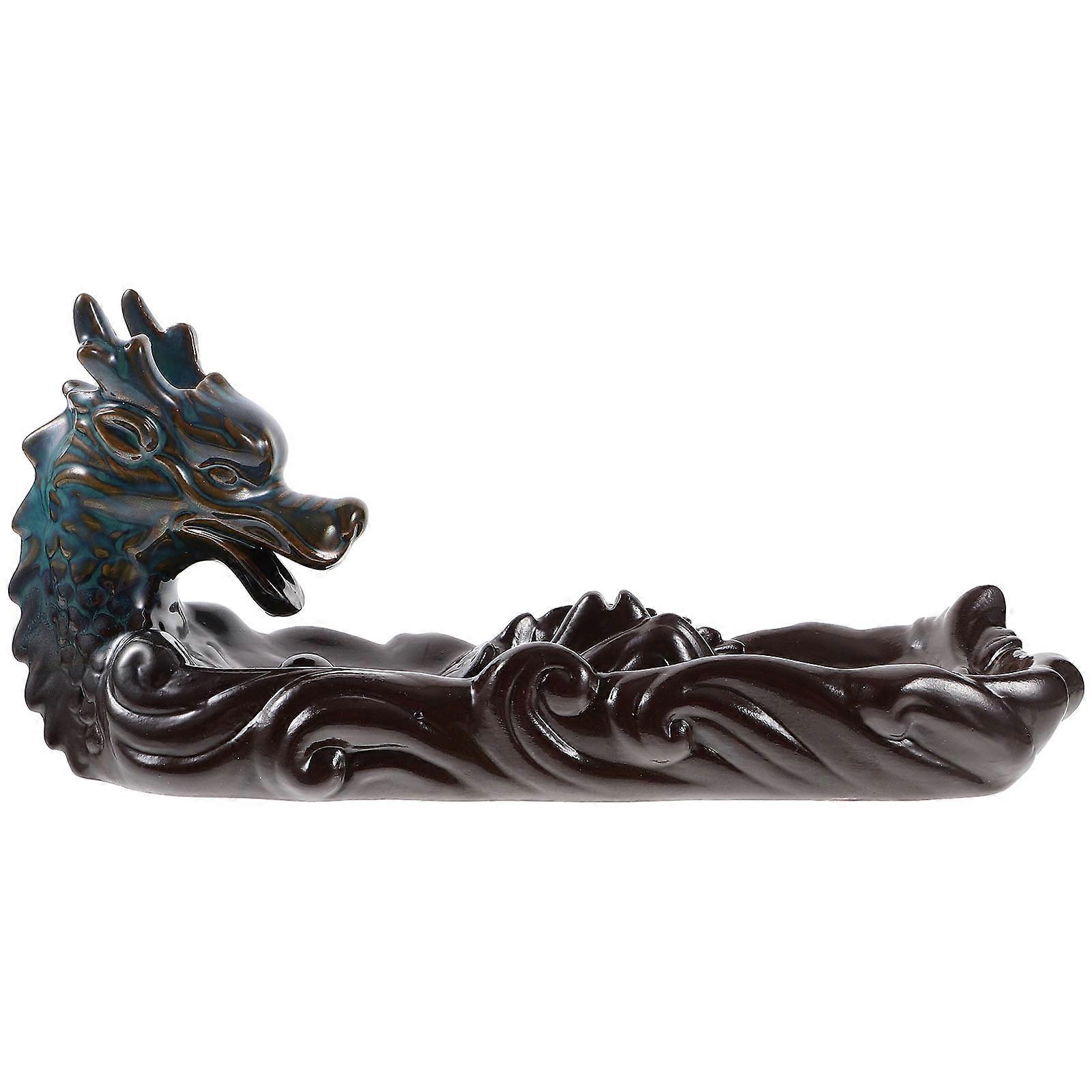 Blue Ceramic Incense Burner Backflow Holder for Aromatherapy
