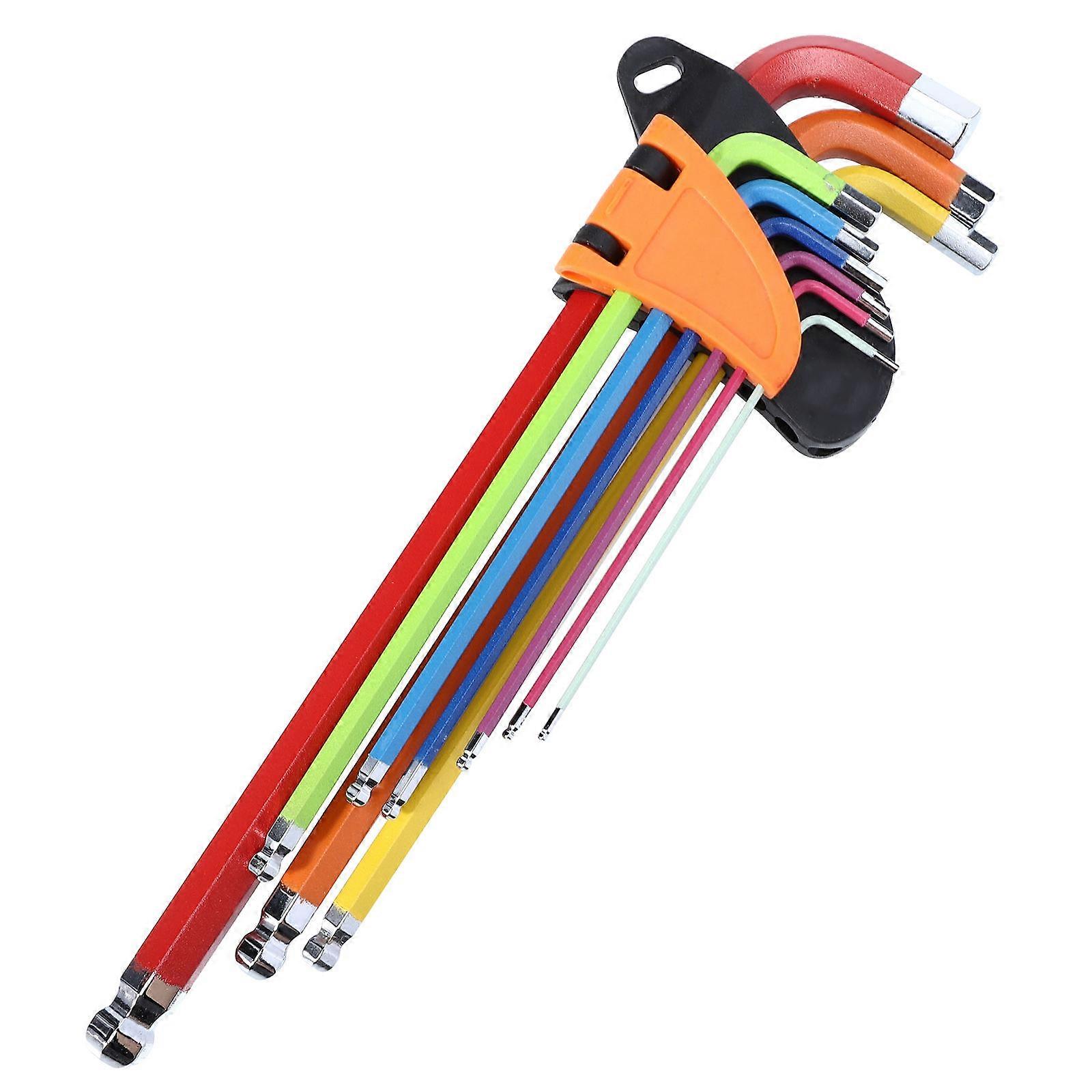 Hexagon Wrench 9Pcs Steel Colored Multi-Function Repair Spanner Kit