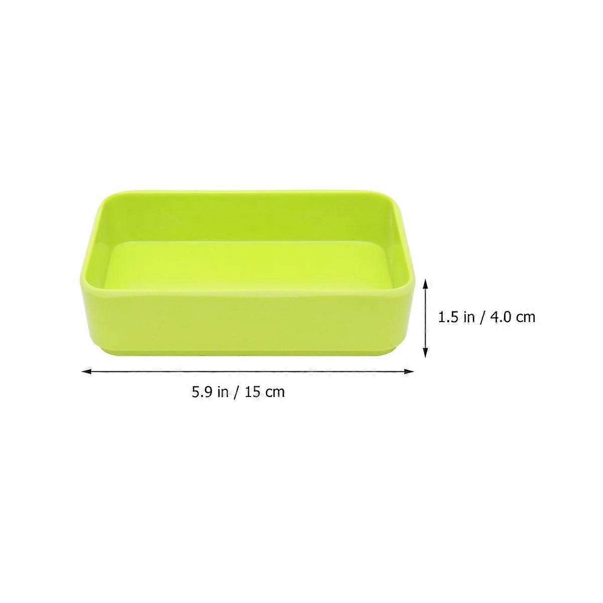 Green Rectangular Dish for Barbecue Use with 1 Piece Plate