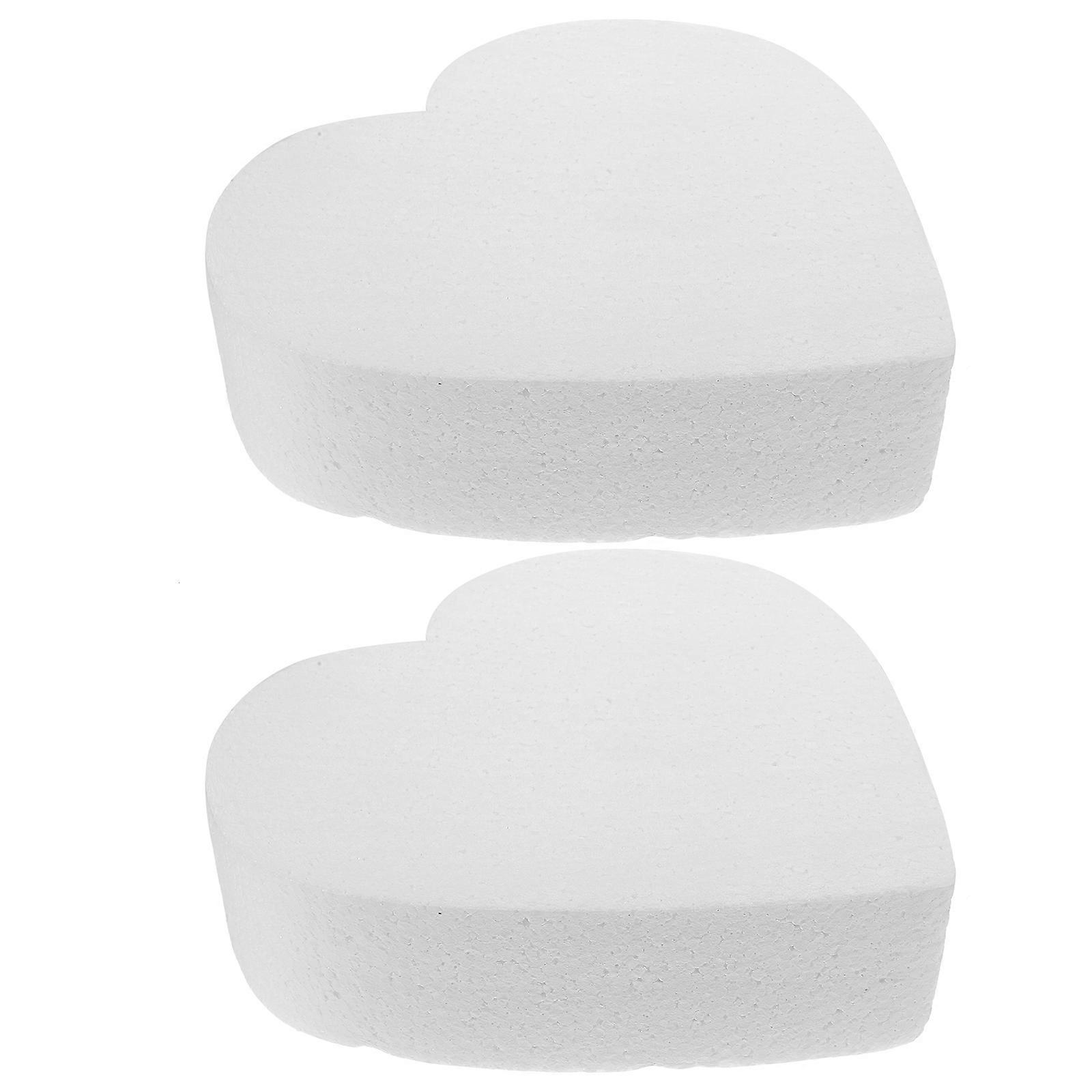 Heart-Shaped Foam Cake Dummy for Practicing Decorating 2Pcs Model