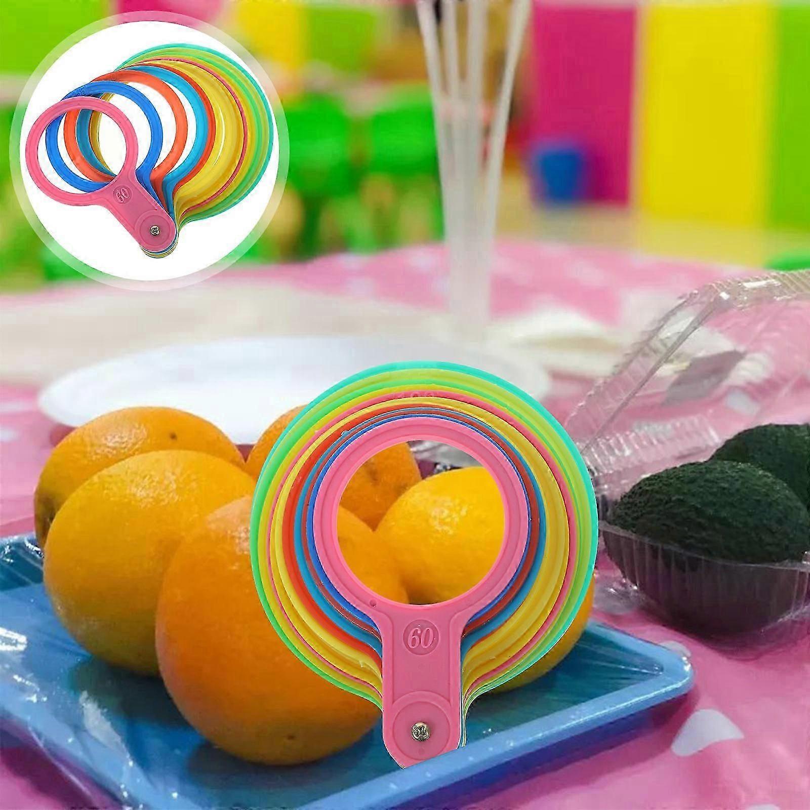 Assorted Color Plastic Fruit Diameter Measuring Lap Set for Measuring Use, Portable and , Various Sizes