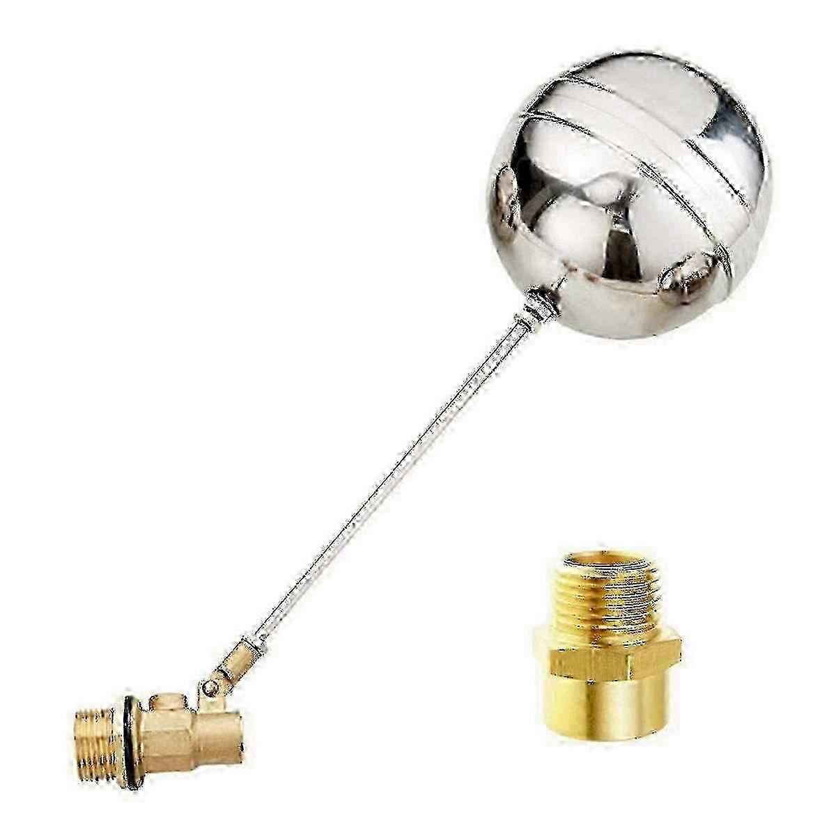 3/4" Threaded Brass Float Valve with Pipe Connector for Water Tank Automatic Level Control hwy