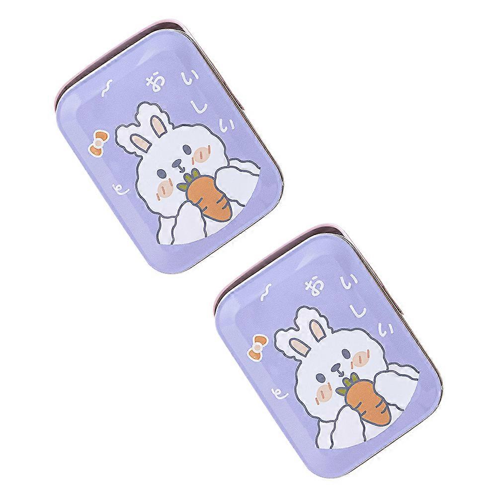 2Pcs Easter Candy Box Cake Storage Container Creative Gift Packing Tinplate Box
