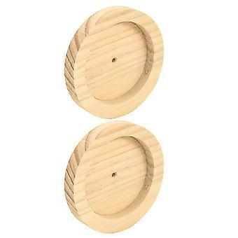 Wood Hamster Dish Multi-Function Feeding Bowl for Hamster 2Pcs Pack