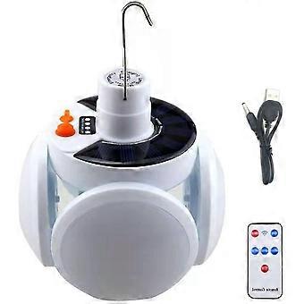 Usb Rechargeable Portable Solar Camping Lantern With Hanging Hook, Folding Led Light Bulbs For Home, Office, Tent, Car, Patio, Emergency Power Outages