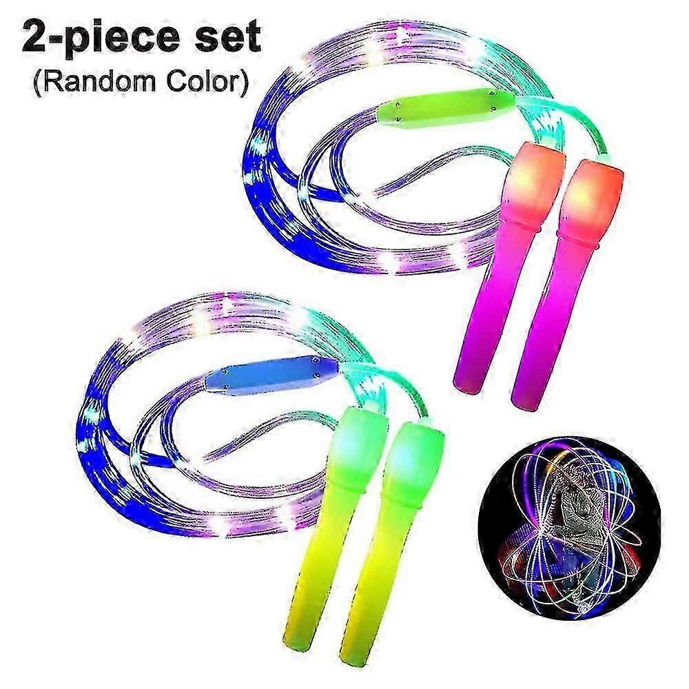 2 Pack Led Skipping Rope - Adjustable Length, Three Light Modes