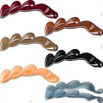 6 Pieces Banana Hair Clips Hair Comb Claw Hair Clincher Comb for Girls Women Thick Medium Hair, 4.13 Inch, 6 Colors