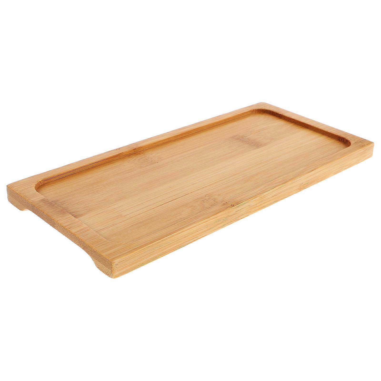 Rectangular Bamboo Vanity Tray for Serving Snacks and Desserts