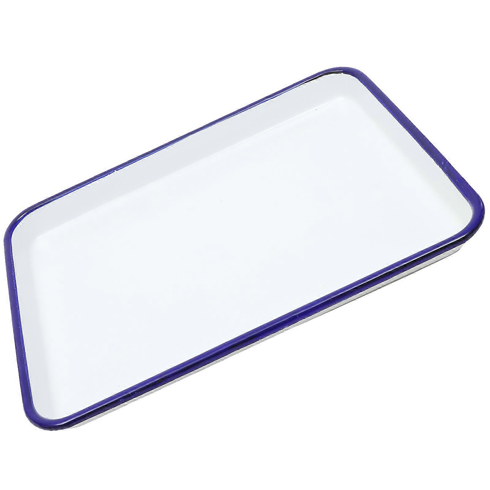 Enamel Bake Pan White Rectangular Serving Dish for Baking 4Pcs Set
