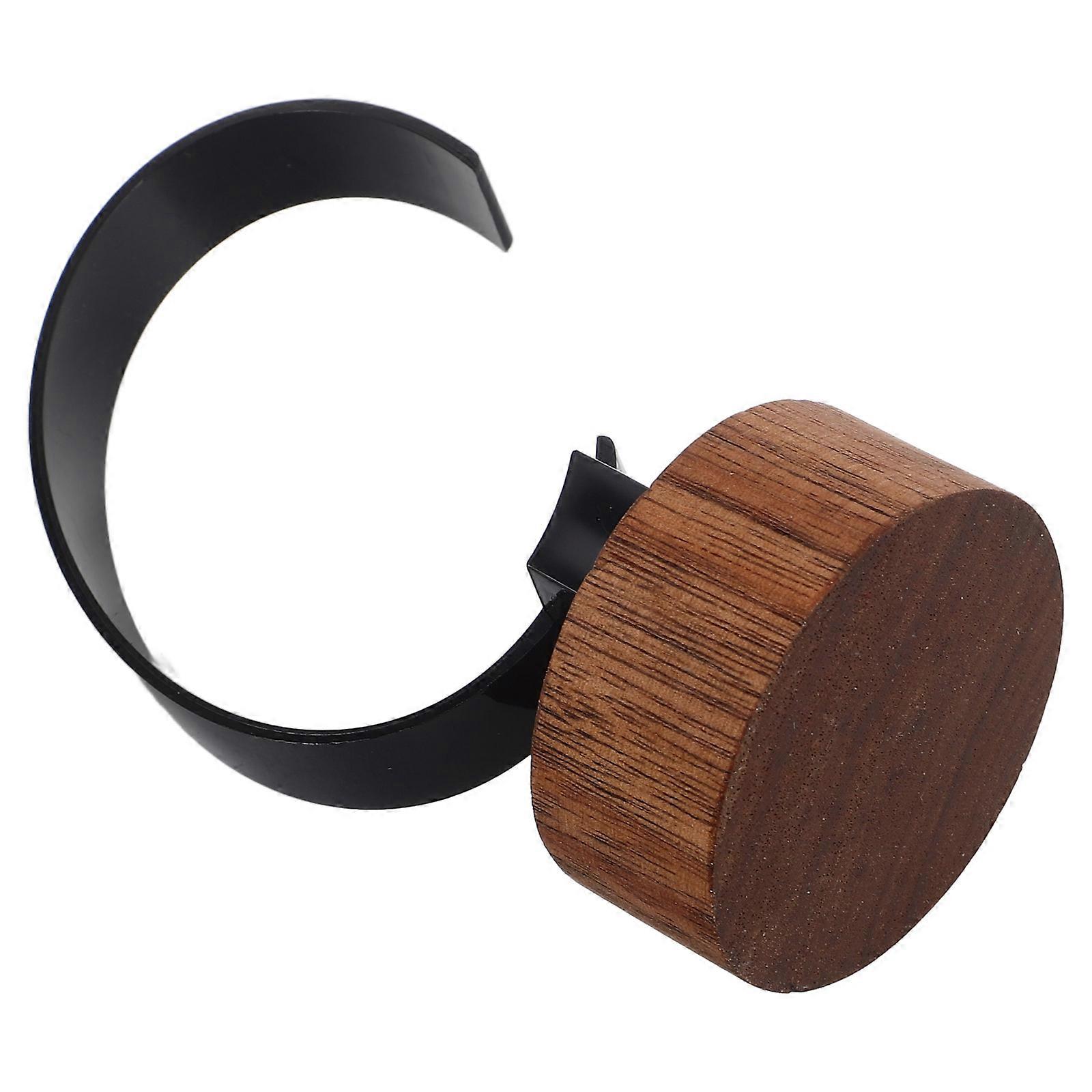 5Pcs Elegant Black Watch Display Stand Holder with Solid Wood Base