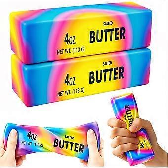 Novelty 2-pack Butter Squishy Stress Toy, 2026 Soft Fidget Toy, Realistic Butter Stick, Slow Rising Squeeze Toy for Stress Relief.B1