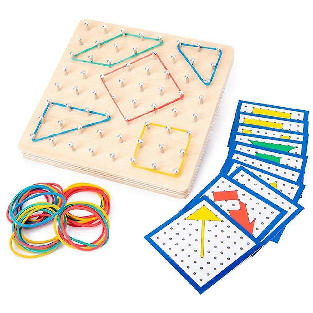 Wooden Geoboard Educational Array Block Math Toy Kids Learning