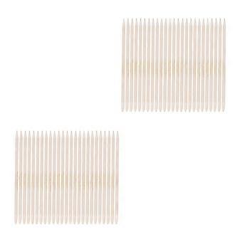 Dead Skin Pushers Orange Wood Sticks for Nail Care 100Pcs Set