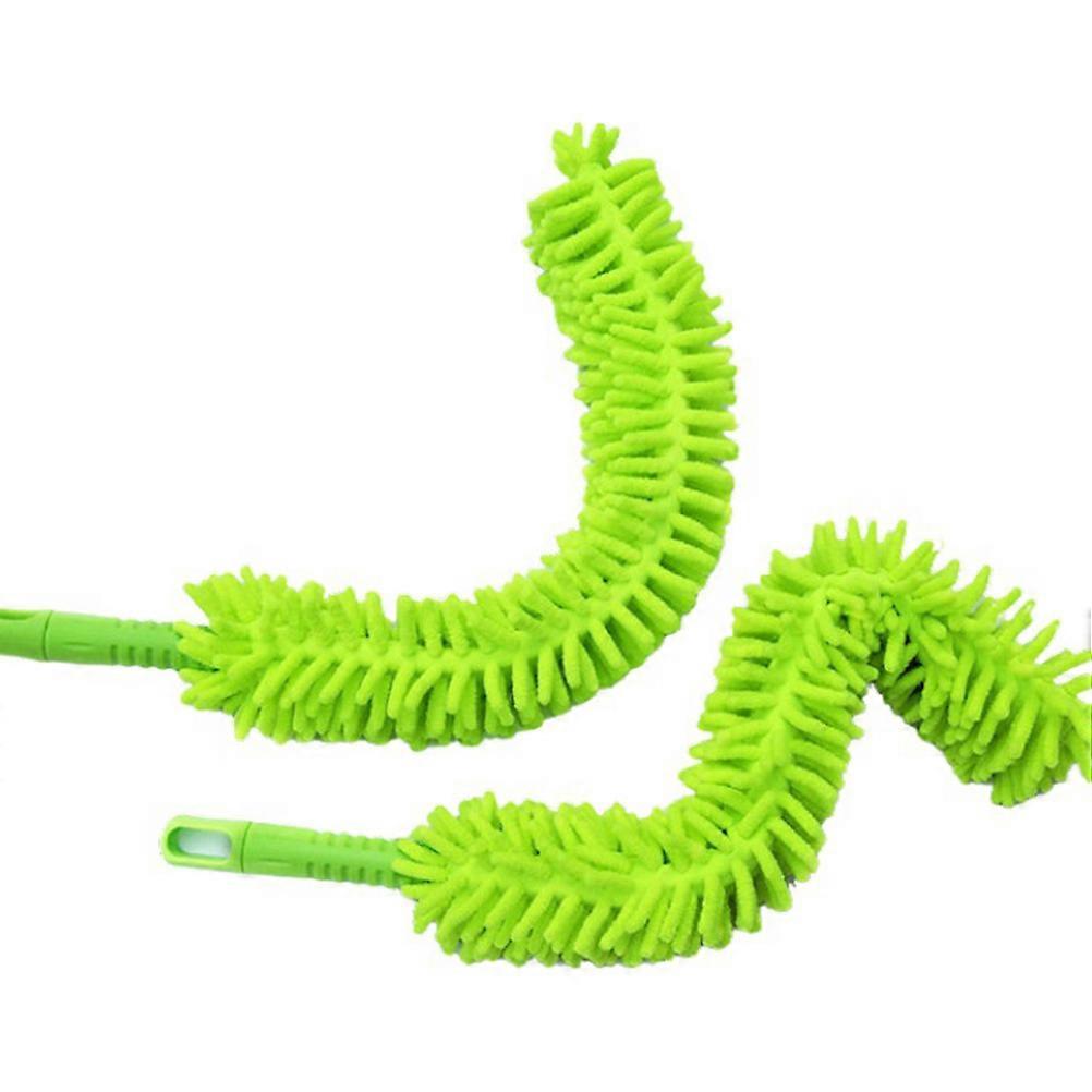 Chenille Microfiber Duster for Cleaning Use 2Pcs Light Green Easy Grip Bendable Head
