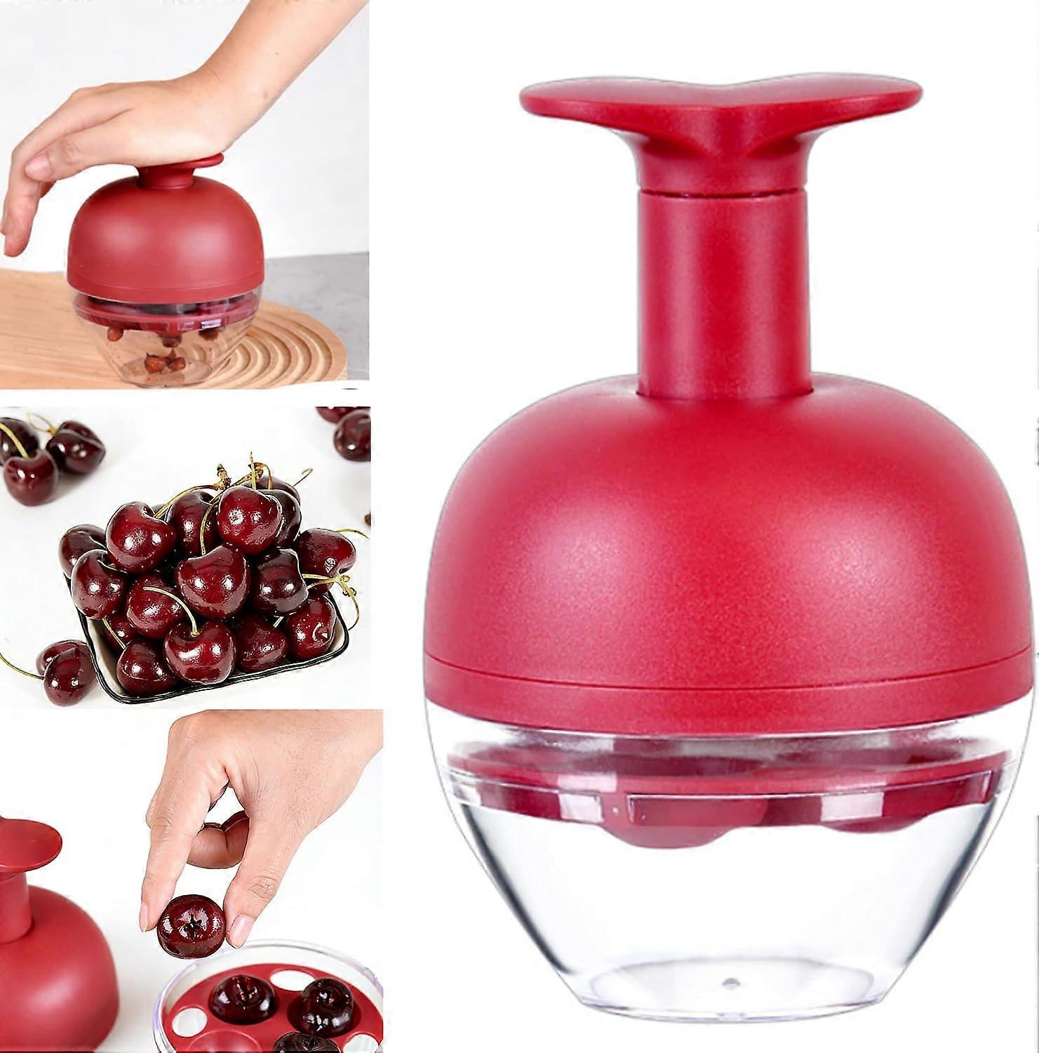 Two multifunctional four-hole cherry pitters, press type, suitable for home use.