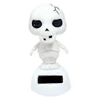 Scheletro giocattolo a energia solare con movimento a luce, ideale come decorazione da scrivania per Halloween.