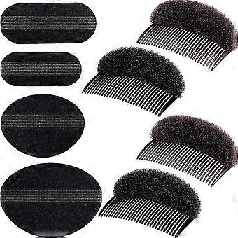 Hair Base Set Sponge Styling Insert Braid Tool Hair Bump Up Comb Clip Bun Hair Pad Accessories compatible with Women Girls DIY Hairstyle (8 Pieces)