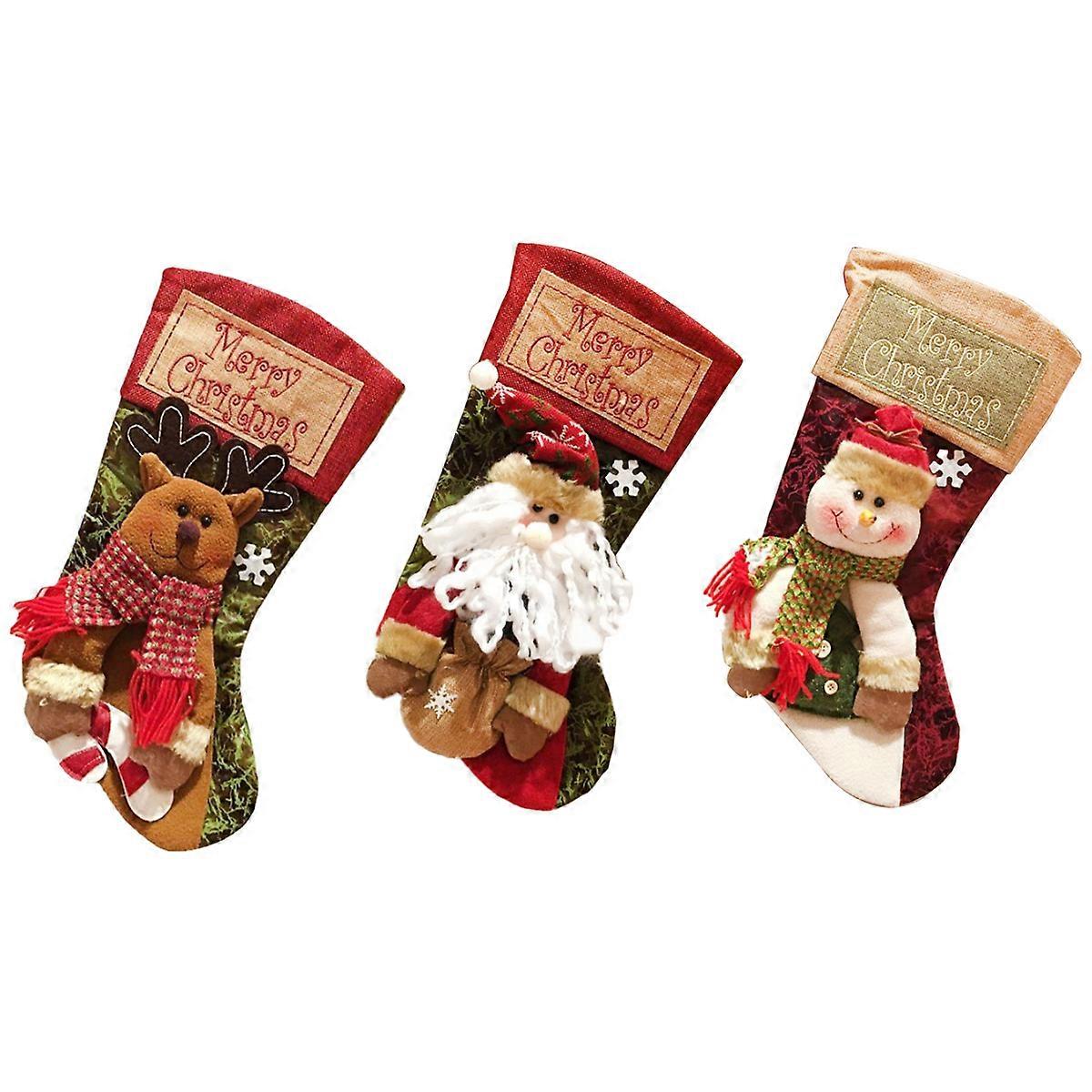 Elegant Multi-functional Burlap Christmas Stockings