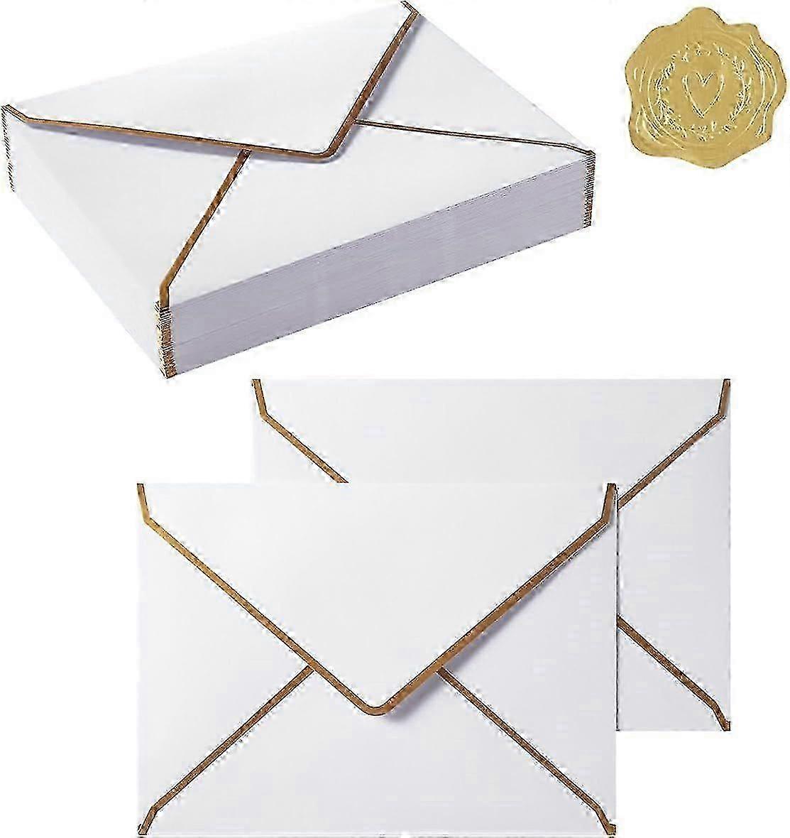 50pcs A7 Envelopes Gold Foil