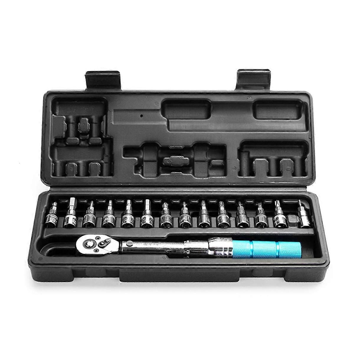 15Pcs Torque Wrench Allen Key Tool Screwdriver Drive Socket Bit Set