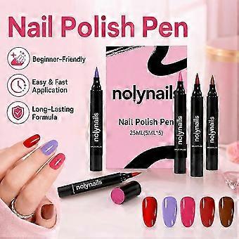 Nail Gel Polish Pens - Easy Color Application for Beginner Friendly Home Manicures
