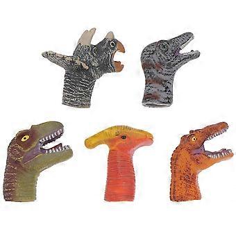 5Pcs Dinosaur Finger Puppets Set for Kids Interactive Storytelling and Soft Plush Educational Play