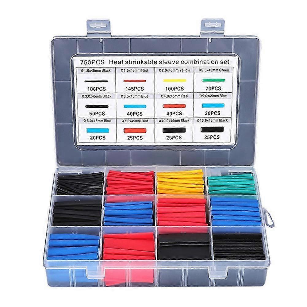 750pcs Assorted PE Heat Shrink Tubes