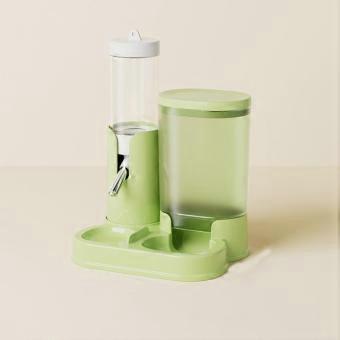 2 in 1 Hamster Water Dispenser Leak-Proof with Base Hamster Water Bottle Automatic Hamster Food Basin for Small Animal