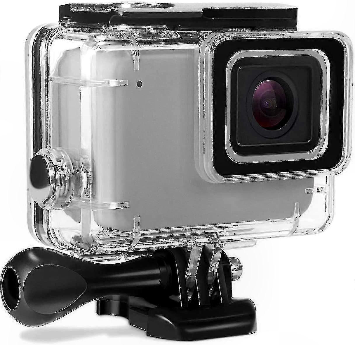 60m Waterproof Protective Case Compatible With GoPro Hero 7 Silver/White, Includes Quick Pull Mobile Plug and Screws