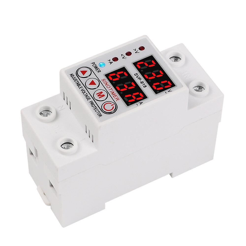 Adjustable Self-resetting Intelligent Overvoltage And Undervoltage Protector Automatically Reset Led Dual Display 220v 40a 63a
