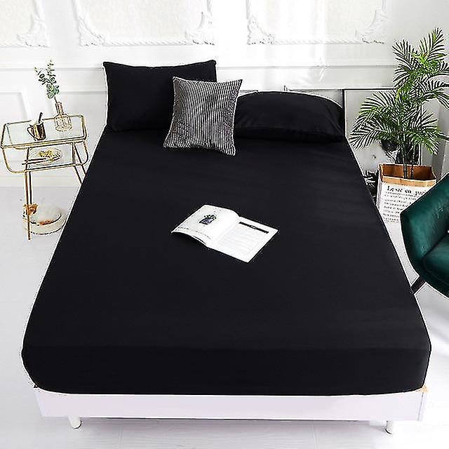 Solid Polyester Bed Mattress Set With Four Corners And Elastic Band Sheets