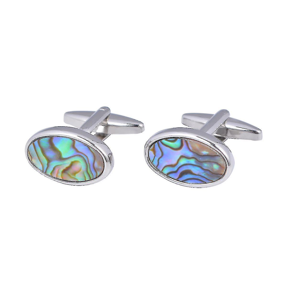 Cufflinks Natural Abalone Shell Cufflinks Oval Color Fritillary Cufflinks NIUNIU